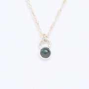 10月誕生石オパールのシルバーネックレス