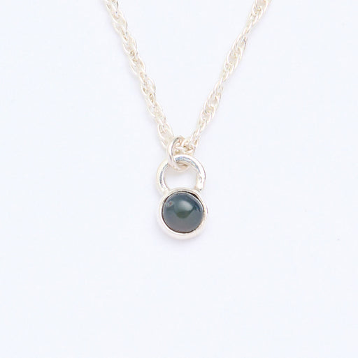 10月誕生石オパールのシルバーネックレス