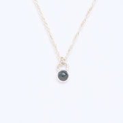 10月誕生石オパールのシルバーネックレス