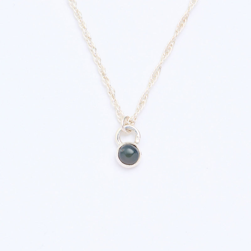 10月誕生石オパールのシルバーネックレス