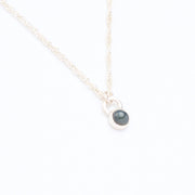 10月誕生石オパールのシルバーネックレス