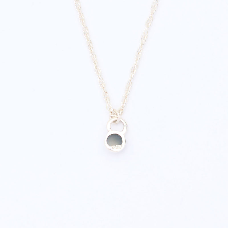 10月誕生石オパールのシルバーネックレス