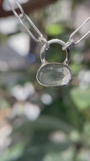 3月誕生石アクアマリンのシルバーネックレス