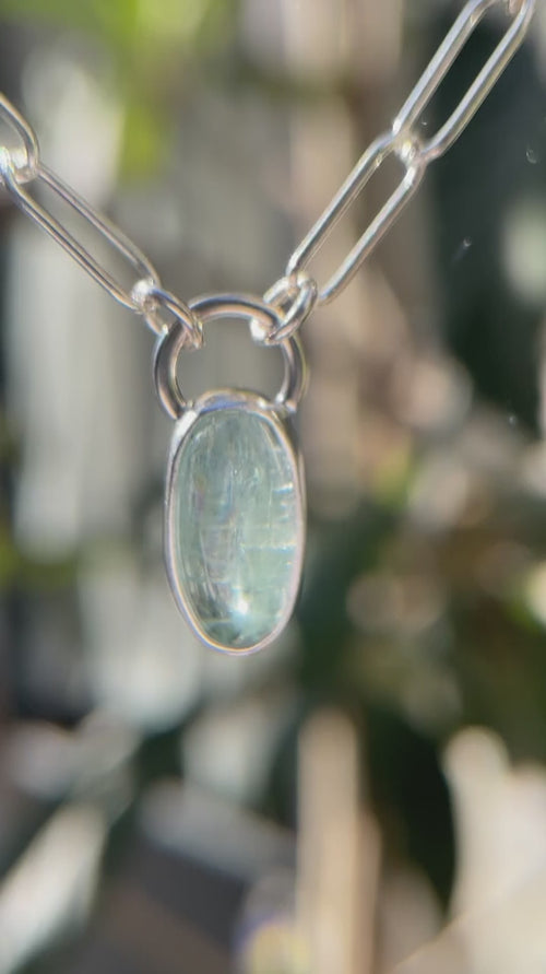 10月誕生石トルマリンのシルバーネックレス