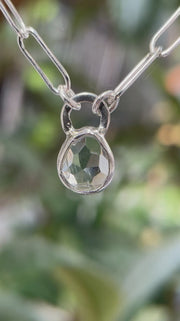 3月誕生石アクアマリンのシルバーネックレス