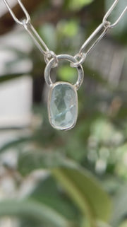 3月誕生石アクアマリンのシルバーネックレス