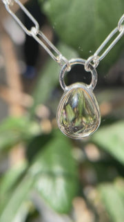 11月の誕生石シトリンのシルバーネックレス