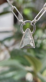 3月誕生石アクアマリンのシルバーネックレス