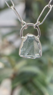 3月誕生石アクアマリンのシルバーネックレス