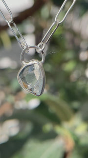 3月誕生石アクアマリンのシルバーネックレス