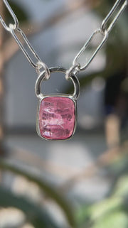 10月誕生石トルマリンのシルバーネックレス