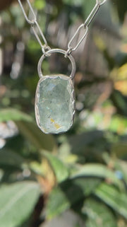 3月誕生石アクアマリンのシルバーネックレス