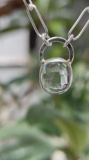 3月誕生石アクアマリンのシルバーネックレス