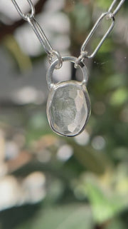 3月誕生石アクアマリンのシルバーネックレス