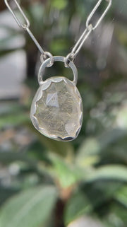ルチルクォーツのシルバーネックレス
