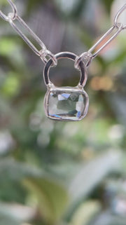 3月誕生石アクアマリンのシルバーネックレス