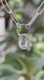 3月誕生石アクアマリンのシルバーネックレス