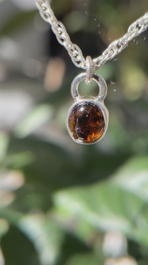 10月誕生石トルマリンのシルバーネックレス