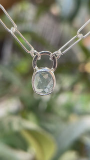 3月誕生石アクアマリンのシルバーネックレス