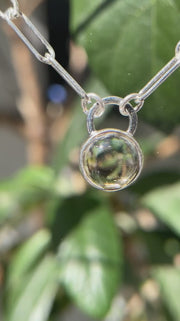 11月の誕生石シトリンのシルバーネックレス