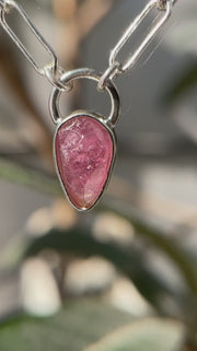 10月誕生石トルマリンのシルバーネックレス