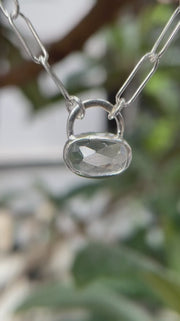 3月誕生石アクアマリンのシルバーネックレス