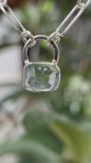 3月誕生石アクアマリンのシルバーネックレス