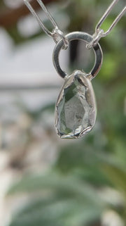 3月誕生石アクアマリンのシルバーネックレス