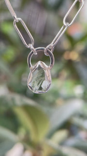 3月誕生石アクアマリンのシルバーネックレス