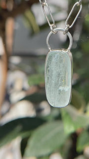 3月誕生石アクアマリンのシルバーネックレス