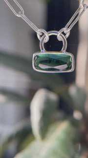 10月誕生石トルマリンのシルバーネックレス