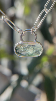 10月誕生石トルマリンのシルバーネックレス