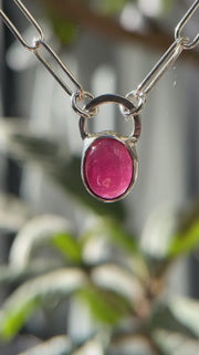 7月誕生石ルビーのシルバーネックレス