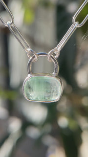 10月誕生石トルマリンのシルバーネックレス