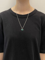 10月誕生石オパールのシルバーネックレス