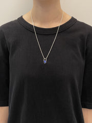 10月誕生石オパールのシルバーネックレス
