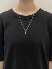 10月誕生石オパールのシルバーネックレス