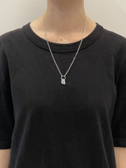 10月誕生石オパールのシルバーネックレス