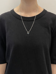 10月誕生石オパールのシルバーネックレス