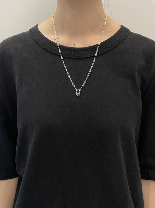 10月誕生石オパールのシルバーネックレス