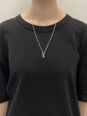 10月誕生石オパールのシルバーネックレス
